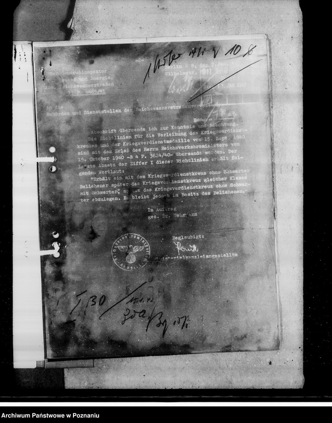 Obraz 14 z jednostki "Kriegsverdienst- Auszeichnungen, Bestimmungen, Schriftwechsel usw."