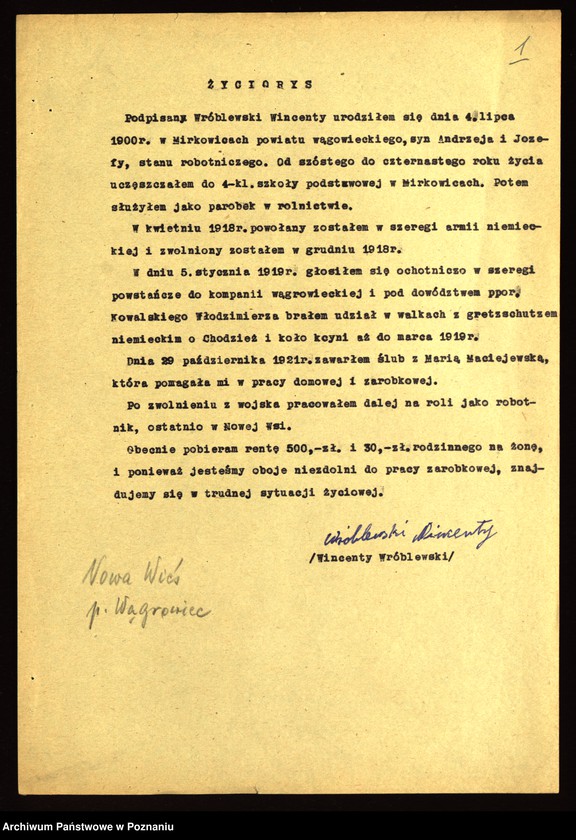 Obraz 12 z jednostki "Życiorysy powstańców wielkopolskich: W - tom Vlll /Wróblewski Wincenty - Wyzujek/."