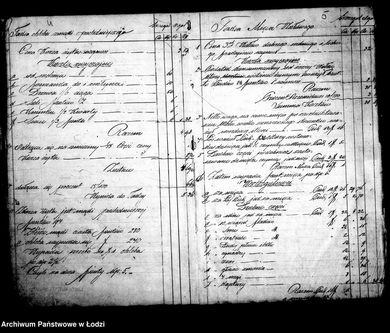 Obraz 8 z jednostki "Księga ustanowionych taks miesięcznych na chleb, bułki i mięso w m. Łodzi 1861 roku"