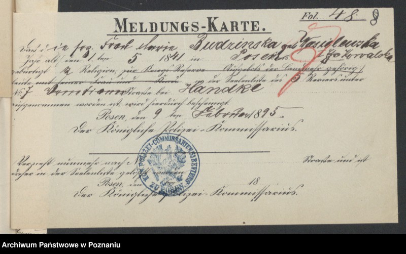 Obraz 10 z jednostki "Die von den Verlobten beigebrachten Urkunden zur Eheschliessung pro 1895"