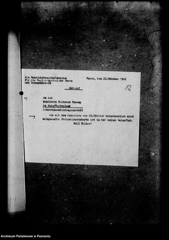 Obraz 16 z jednostki "Einsazt von Schülerinnen in die Landjahrlager"