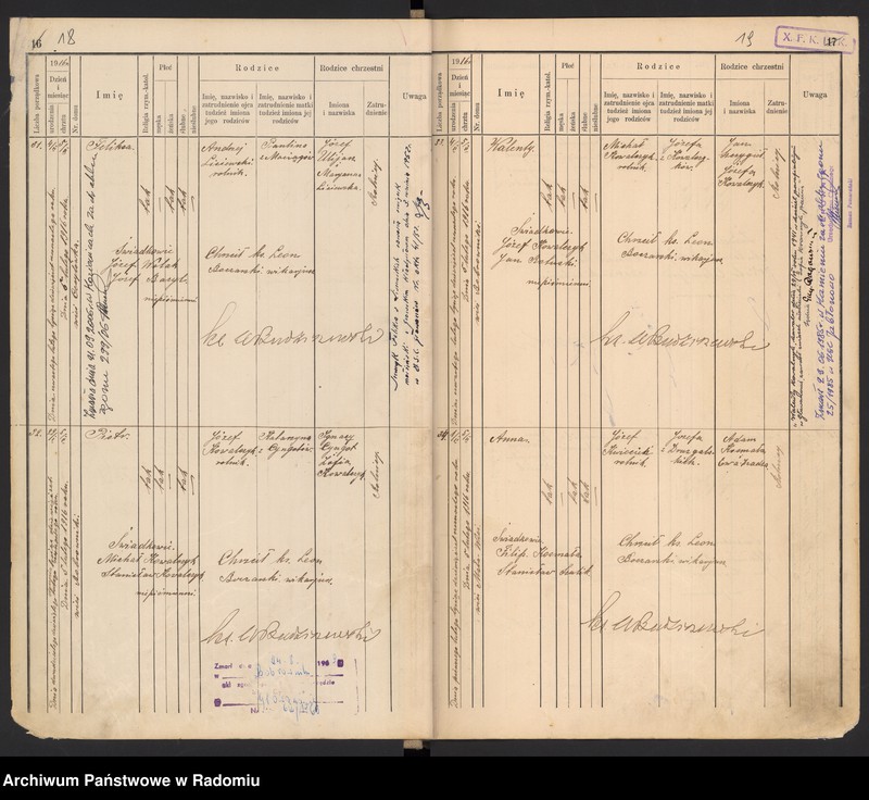 image.from.unit.number "[Duplikat Tom I a i Tom I b Księga urodzonych parafii Głowaczów za 1916 rok]"
