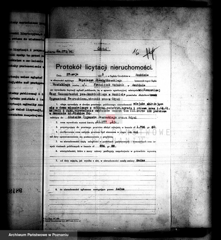 Obraz 20 z jednostki "Przymusowe przetargi nieruchomości powiatu szubińskiego"