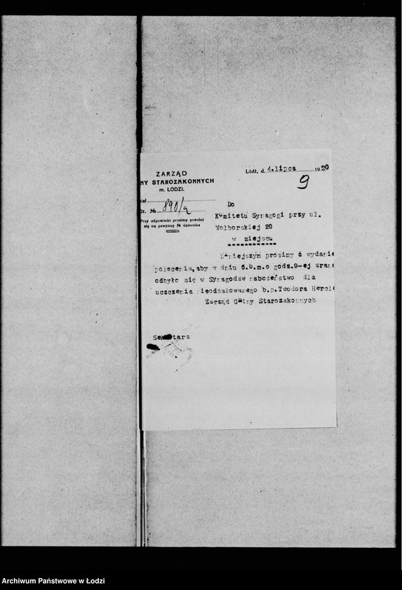 Obraz 12 z jednostki "Synagoga przy ul. Wolborskiej 20"