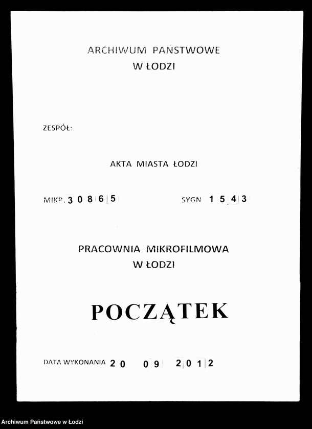 Obraz 1 z jednostki "Rachunek kasy ekonomicznej m. Łodzi za rok 1858"