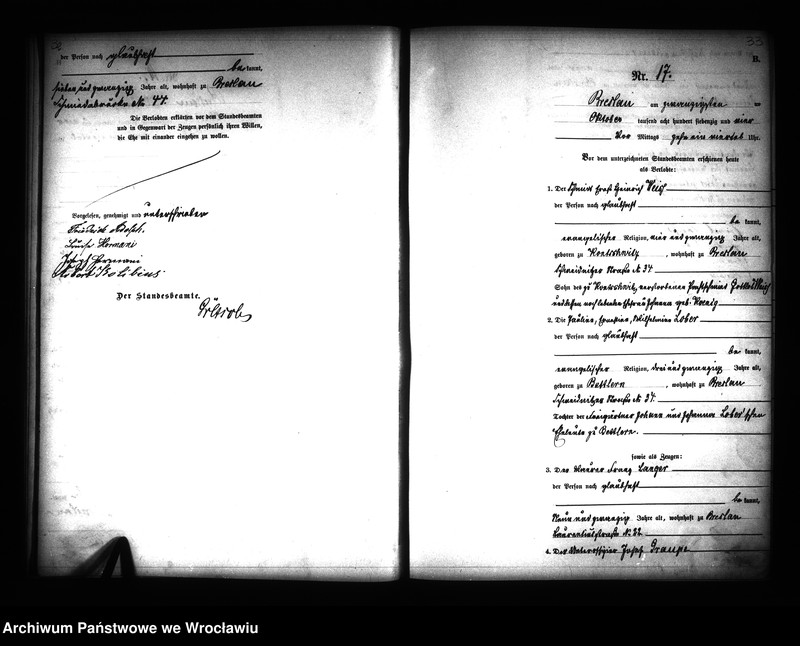 image.from.unit.number "Heiraths-Haupt-Register Breslau I 1874 Band 1"