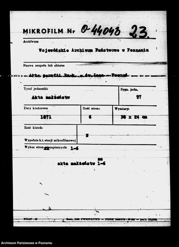 Obraz 1 z jednostki "Księga małżeństw"