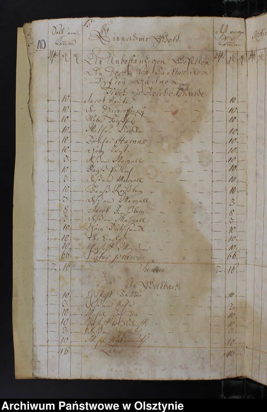 image.from.unit.number "Jahr Kirchen Rechnung der Silberbachschen Kirchen aller Einnahme und Ausgabe wie auch Bau-Rechnung"