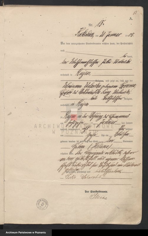 Obraz 18 z jednostki "Geburts-Haupt-Register"
