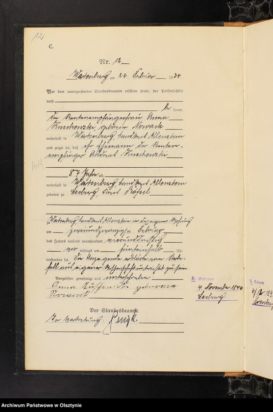 image.from.unit.number "Sterbe-Haupt-Register Nr 1 - 98"