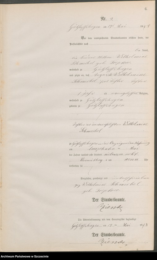 Obraz 12 z jednostki "Sterbe-Register (Neben-Register)"