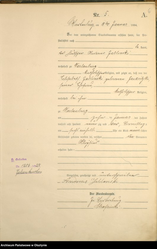 image.from.unit.number "Geburts-Haupt-Register Nr 1 - 218"