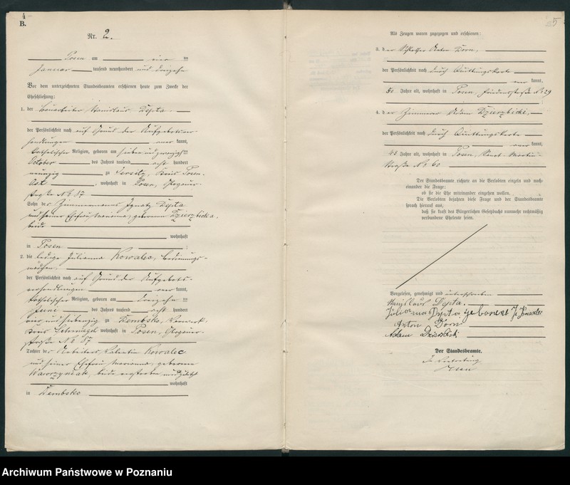 Obraz 4 z jednostki "Księga miejscowa małżeństw tom I [Rejestr główny małżeństw]"