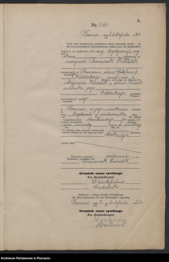 Obraz 7 z jednostki "Księga urodzeń odpis tom VII [Rejestr poboczny urodzeń]"