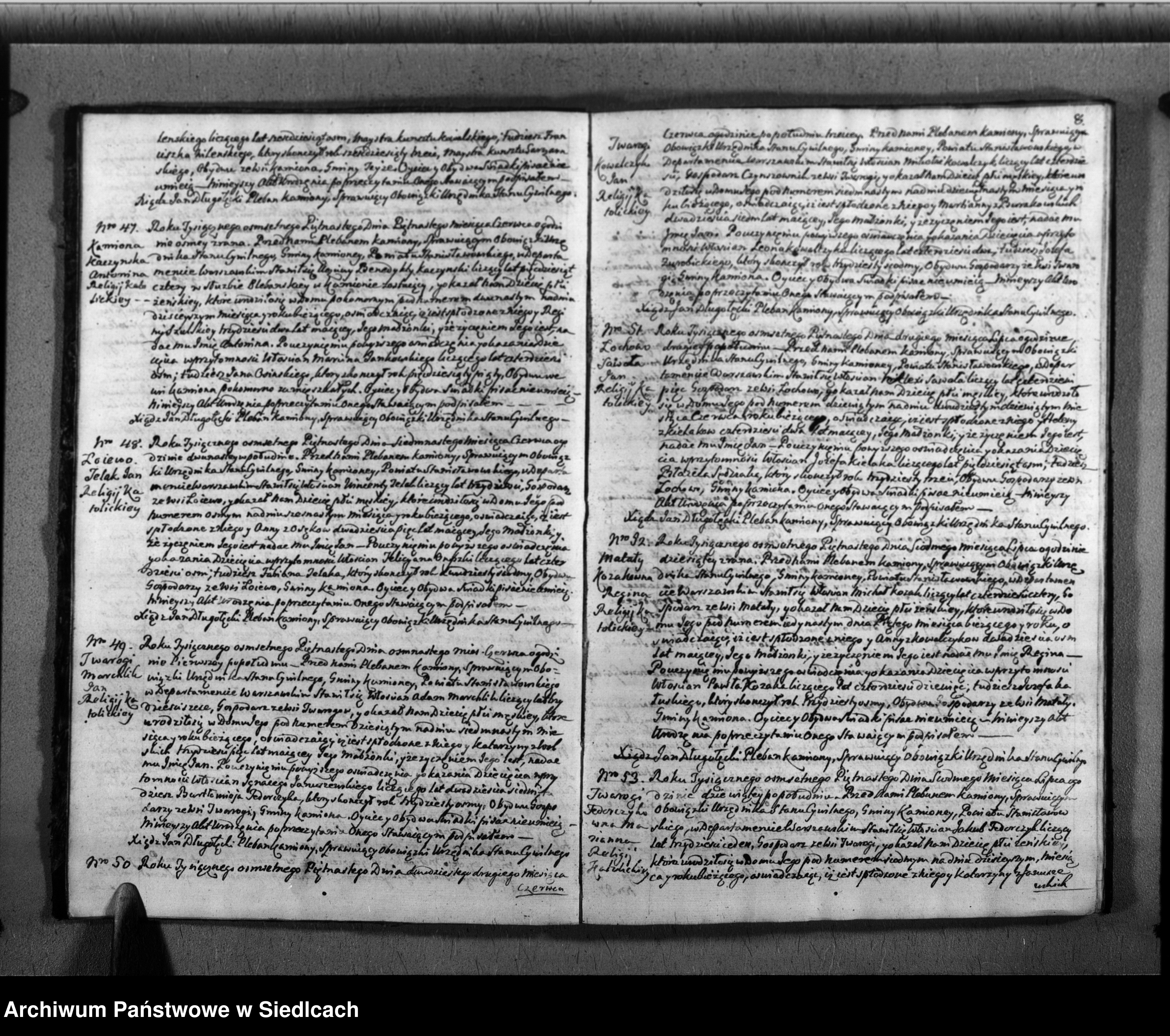 Skan z jednostki: Akta urodzin, małżeństw, zgonów