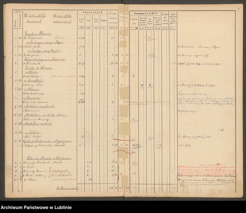 image.from.unit.number "Klucz Godziszewski. Egzakcjonarz pól i łąk w Okręgu Kraśnickim na rok 1887/88"
