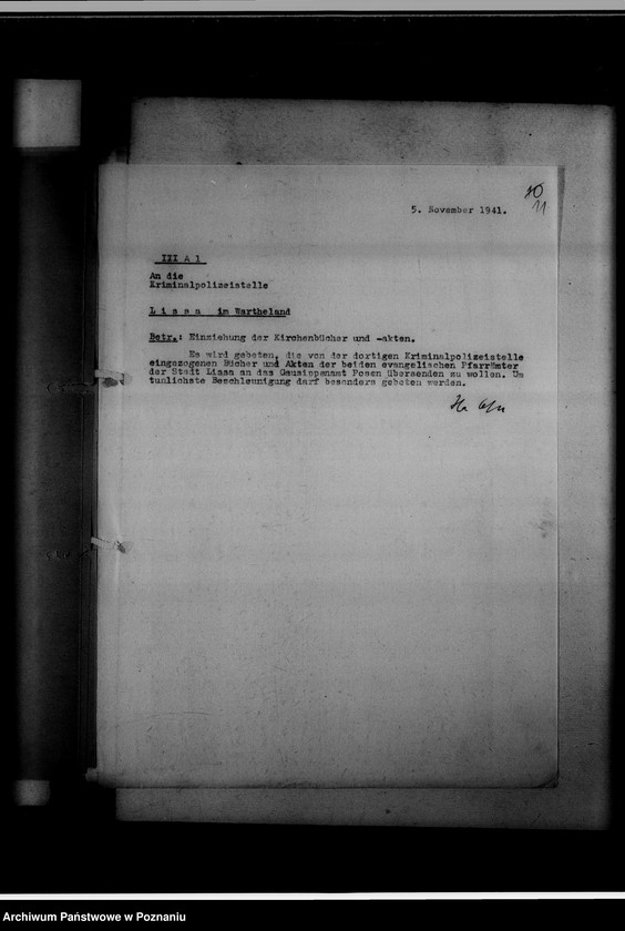 Obraz 15 z jednostki "Einziehungsprotokolle [ksiąg kościelnych] Kreis Lissa [powiat leszczyński]"