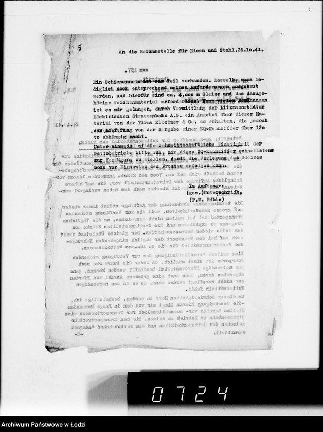 Obraz 9 z jednostki "Rüstungsinspektion des Wehrkreises XXI Abt.Verwaltung.[Korespondencja w sprawie przydziału żelaza]"