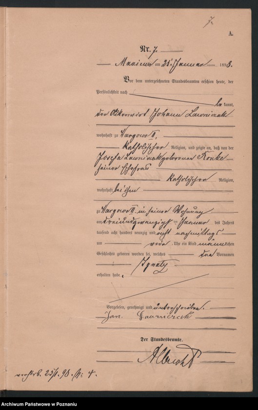 Obraz 10 z jednostki "Księga urodzeń"