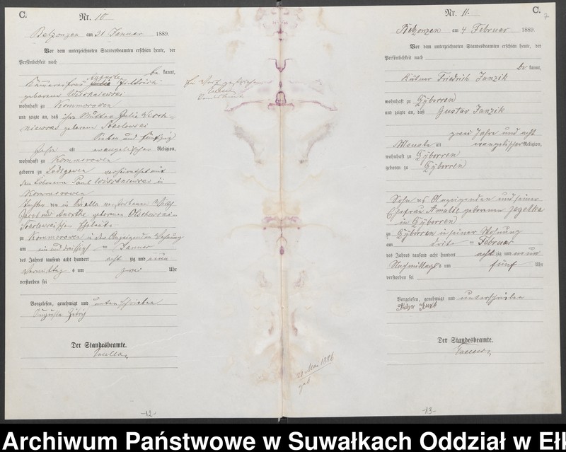 image.from.unit.number "Sterbe-Haupt-Register des Königlichen Preussischen Standes-Amtes Belzonzen Kreis Johannisburg"