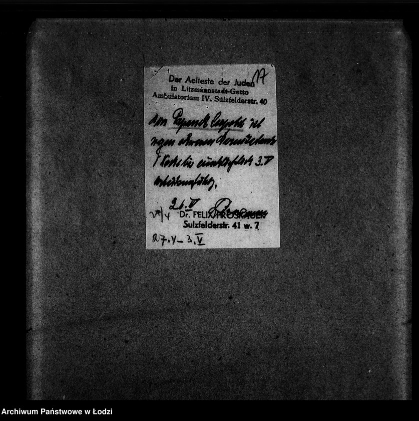 Obraz 20 z jednostki "Elektrische Strassenbahn [Zasiłki chorobowe dla pracowników wydziału, zaświadczenia lekarskie, listy pracowników]"