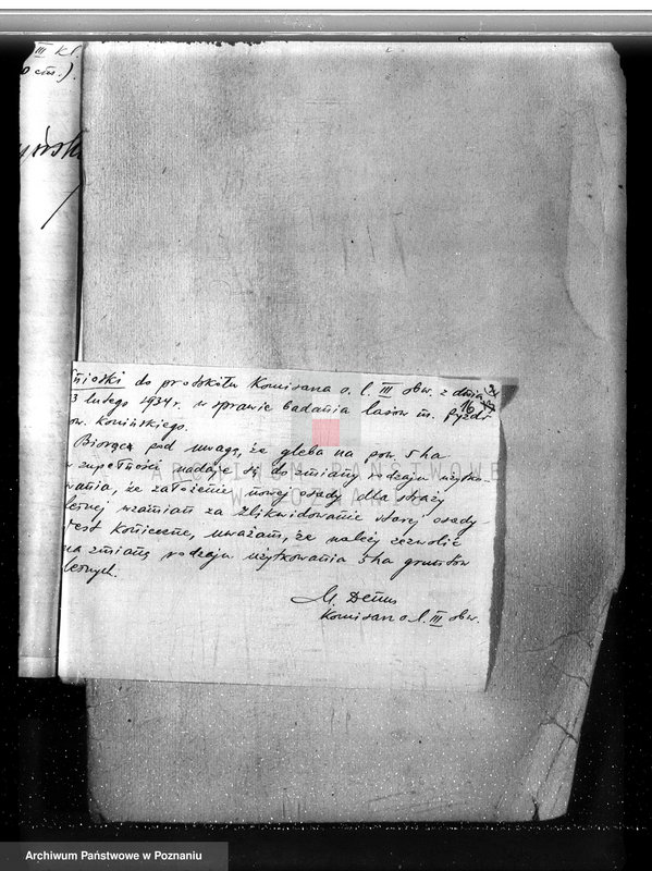 Obraz 20 z jednostki "Sprawa zmiany wydzielenia około 1300 ha gruntów leśnych w lasach miasta Pyzdry ewentualnie z przymusową likwidacją serwitutów wsi Holendry Pyzderskie"