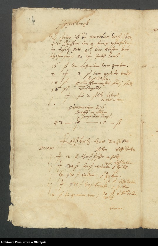 image.from.unit.number "Register uber Einname undt Ausgabe bei der Kirchen Hohenfurst von Martini des 1607 biß auff Martini 1608 Jahrs"