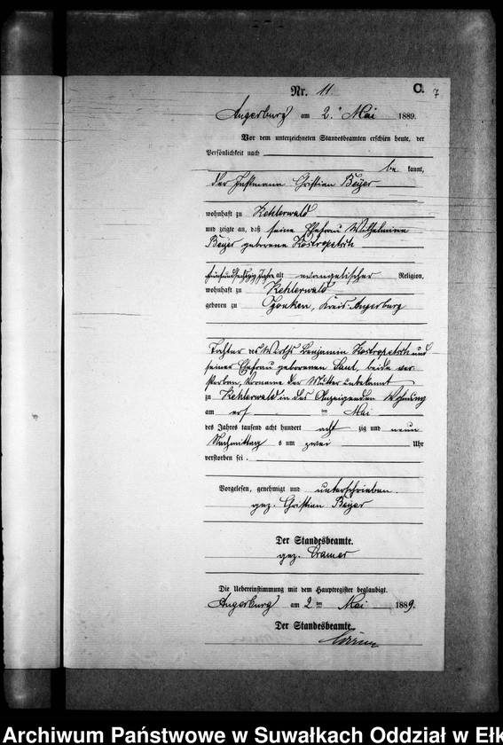 image.from.unit.number "Sterbe-Neben-Register des Preussischen Standes-Amtes Kehlen Kreis Angerburg"