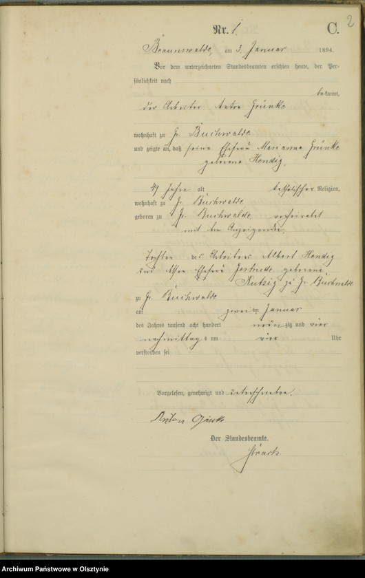 image.from.unit.number "Sterbe-Haupt-Register Nr 1 - 45"