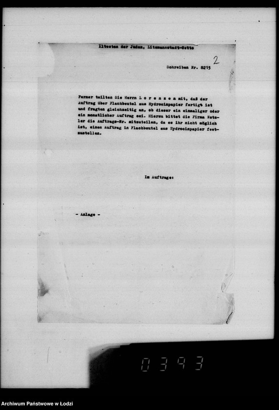 Obraz 6 z jednostki "F-ma N.F.A.Netzler-Hamburg Papierbeutel. Auftrag 11"