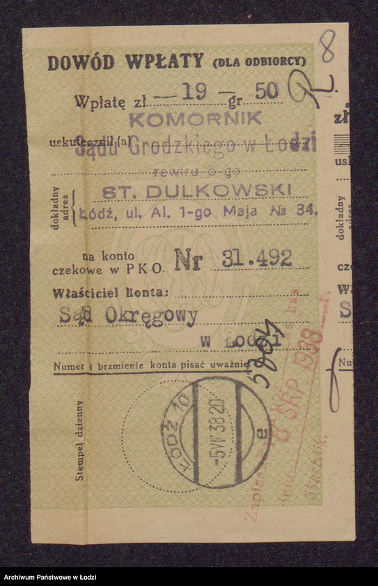 Obraz 10 z jednostki "Mordka Hersz Lipszyc- fabryka wyrobów włókienniczych"