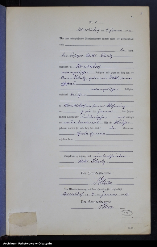 image.from.unit.number "Geburts-Neben-Register Nr 1 - 34 [ Księga urodzeń - wtóropis ]"