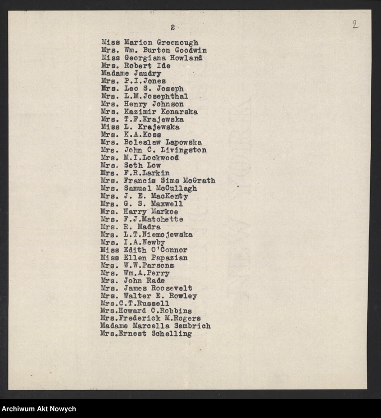 image.from.unit.number "Unit No. 7, The Comforts Committee of the Navy League and Clothing Committee of the Polish Victims Relief Fund Associated. Lista członków. Zarys działalności. Korespondencja"