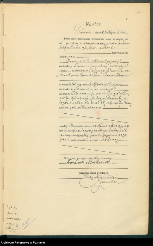 Obraz 13 z jednostki "Księga miejscowa zgonów tom IV [Rejestr główny zgonów]"