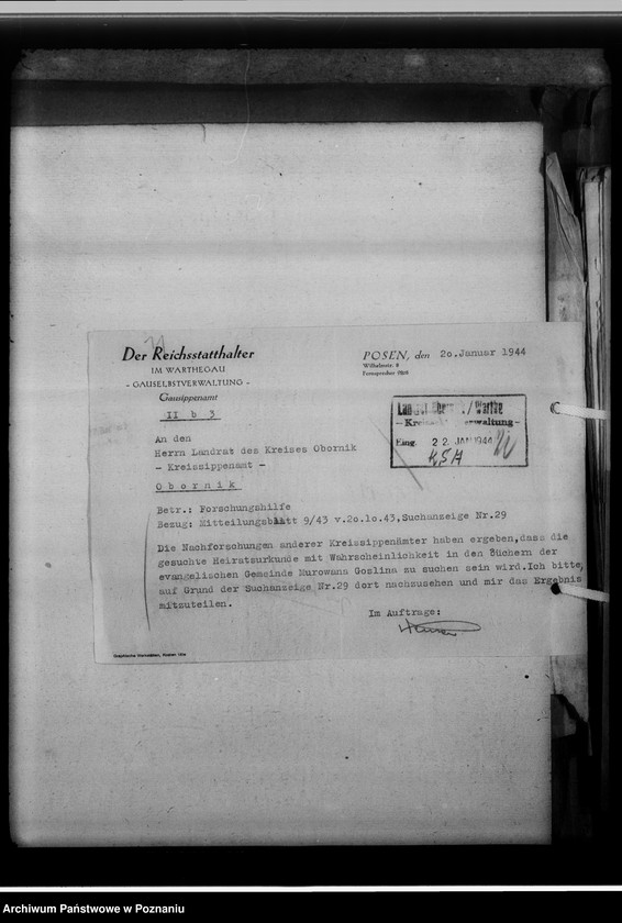 Obraz 15 z jednostki "[Korespondencja w sprawach poszukiwań genealogicznych]"