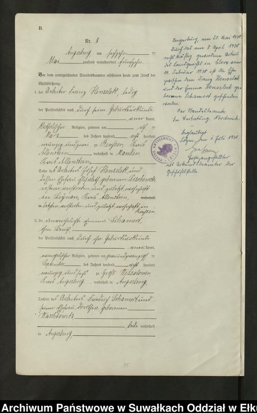 image.from.unit.number "B2. Heirats-Register (Neben-Register) Standesamt Angerburg"