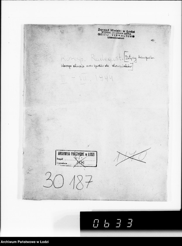 Obraz 4 z jednostki "Koresp.Radegast.[Dotyczy transportu starego obuwia oraz spodów do drewniaków]"