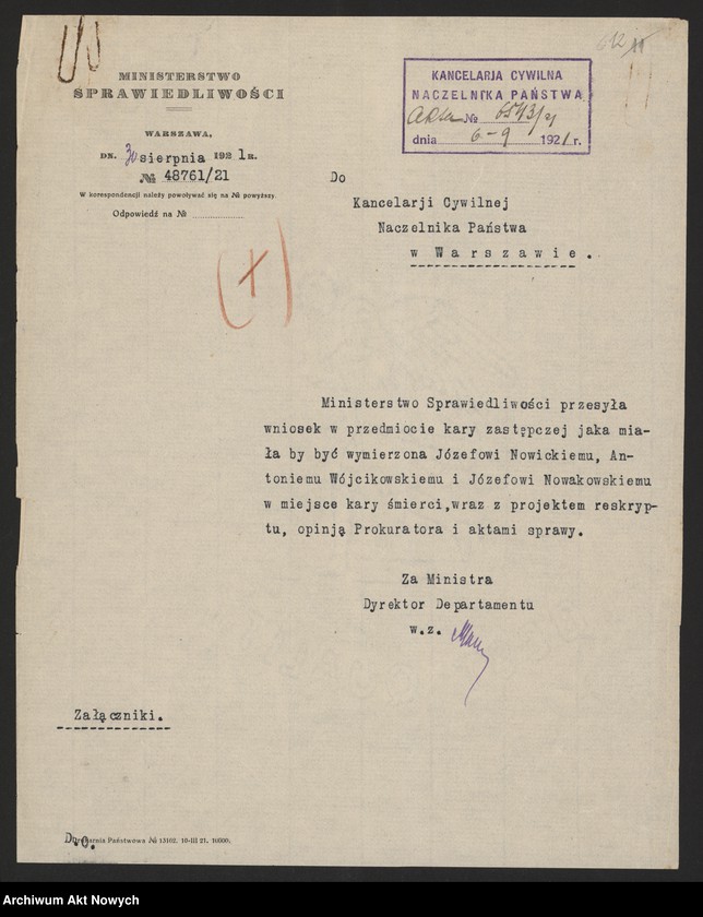 image.from.unit.number "Ułaskawienia z b. Kongresówki - uwzględnione, dotyczące: zabójstw, napadów, oporu wobec urzędnika, kradzieży, łapówkarstwa, defraudacji leśnej, tajnego gorzelnictwa."