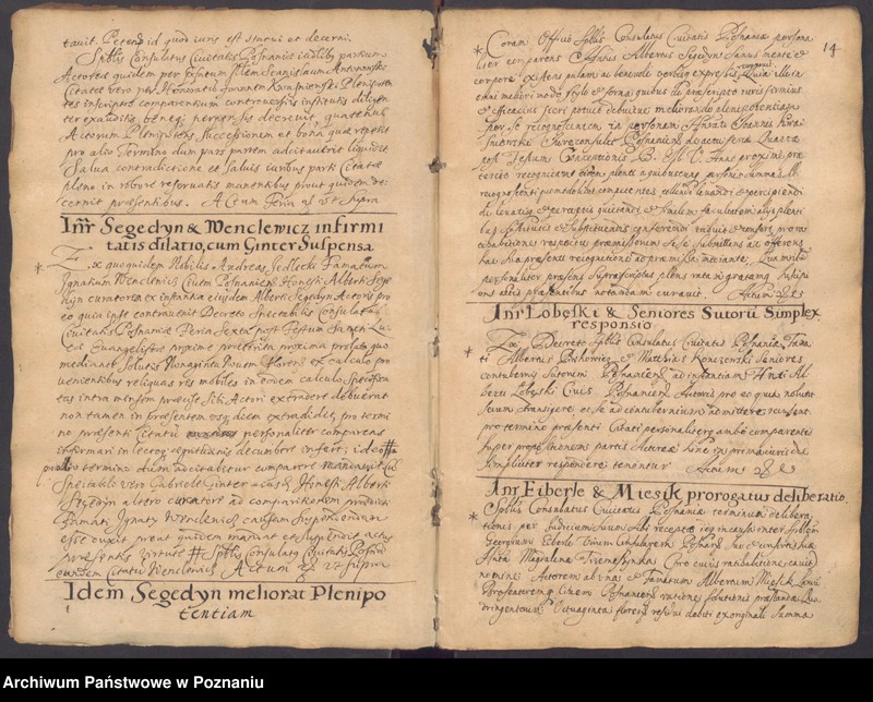 Obraz 16 z jednostki "Protocolon officii consularis Posnaniensis."