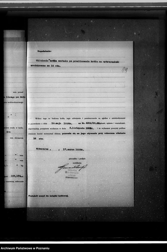 Obraz 19 z jednostki "Cukrownia w Witaszycach nr fabr. kotła 736 nr woj. kotła 6106"