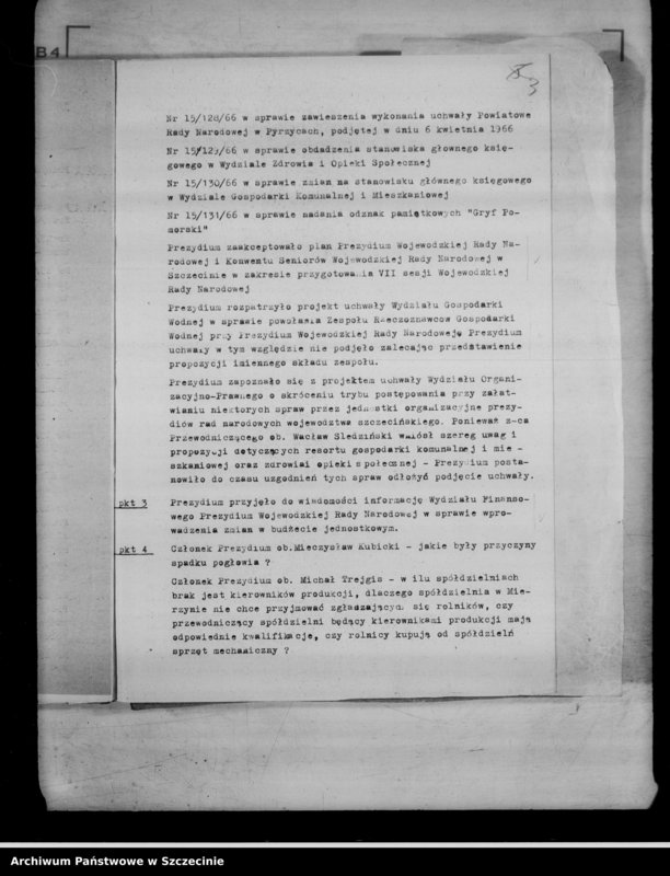 Obraz 7 z jednostki "Protokół posiedzenia Prezydium Wojewódzkiej Rady Narodowej nr 15, miesiąc kwiecień"