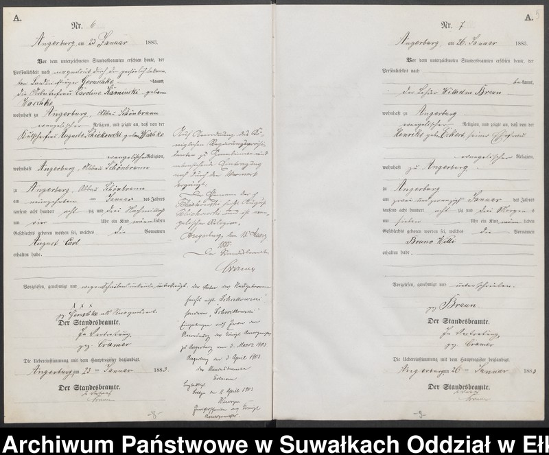 image.from.unit.number "Geburts-Neben-Register des Preussischen Standes-Amtes Angerburg Kreis Angerburg"