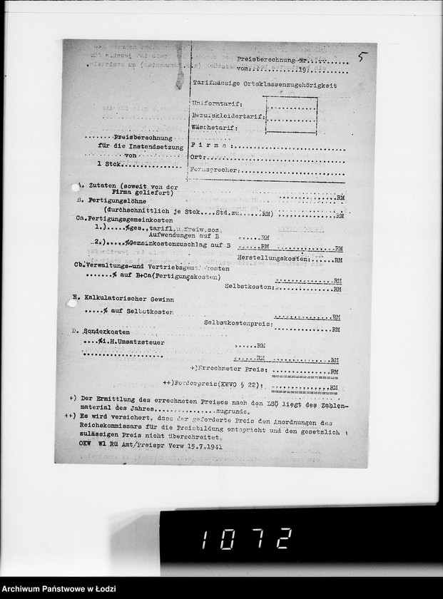 Obraz 9 z jednostki "Kriegsauftrag J.S 374 94 Patronentaschen [dla Heeresbekleidungsamt Litzmannstadt]"