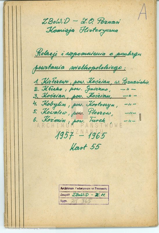 Obraz 4 z jednostki "Relacje i wspomnienia dotyczące powstania wielkopolskiego: 1. Kiełczewo, powiat Kościan, województwo poznańskie, 2. Kłecko, powiat Gniezno, województwo poznańskie, 3. Kościan, powiat Kościan, województwo poznańskie, 4. Kobylin, powiat Krotoszyn, województwo poznańskie, 5. Kowalewo, powiat Pleszew, województwo poznańskie, 6. Koźmin, powiat Turek, województwo poznańskie. Zdjęcia: s.64 - fotografia autora relacji."