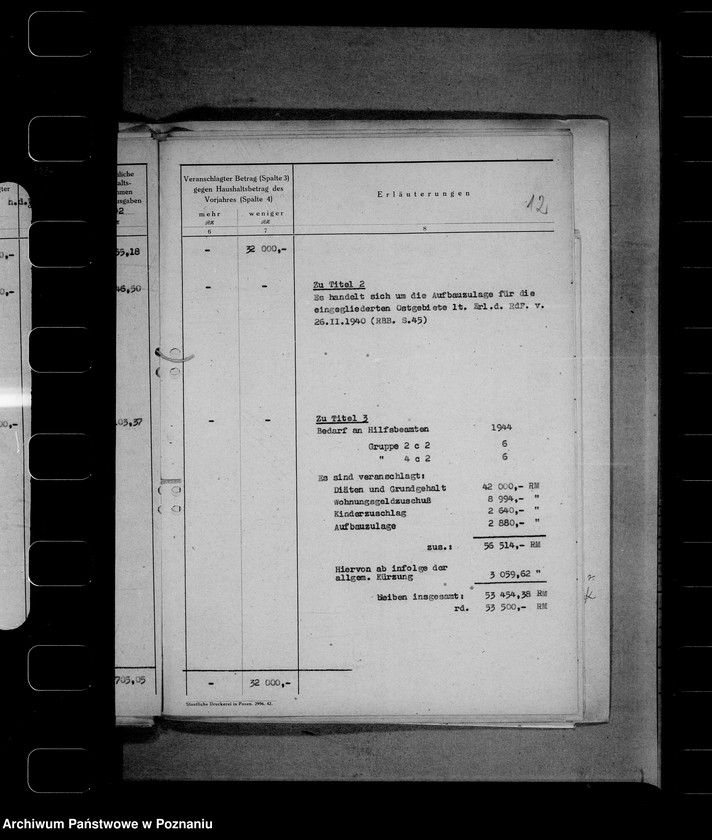 Obraz 16 z jednostki "Zapotrzebowanie kredytów dla Reichswasserwirtschaftsverwaltung"