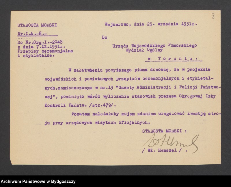 Obraz 10 z jednostki "Reprezentacja Rządu, uroczystości oficjalne i udział w nich Wojewody"