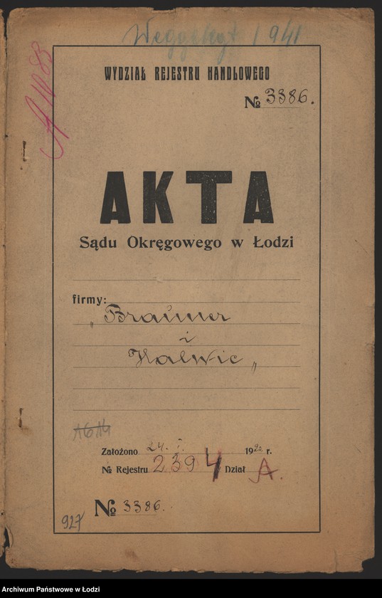 Obraz 2 z jednostki "Lejb Brauner, Ludwik Halwie- sprzedaż towarów łokciowych"