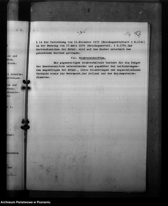 Obraz 18 z jednostki "Beamtenunform. Mitarbeit mit der Posenschen Feuersozietät. Personalstandserhebungen"