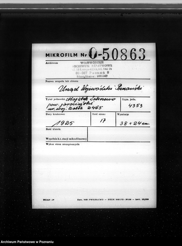 Obraz 2 z jednostki "Majątek Zakrzew pow. jarociński nr woj kotła 2465"