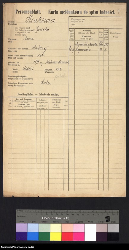 Obraz 3 z jednostki "[Spis ludności Łodzi] Krakowicz - Krasiejko"